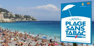 Il cartello Plage san tabac, Nizza