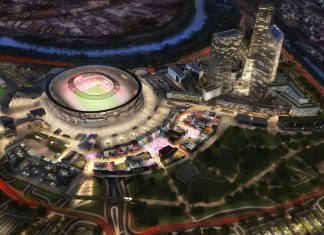 Il progetto del nuovo stadio della Roma. Foto: www.asroma.com