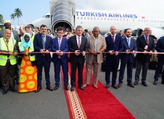 Turkish Airlines, il taglio del nastro del volo per Zanzibar