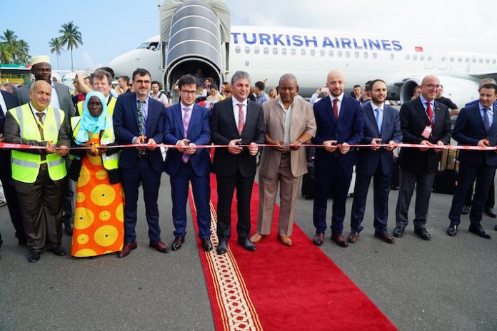 Turkish Airlines, il taglio del nastro del volo per Zanzibar
